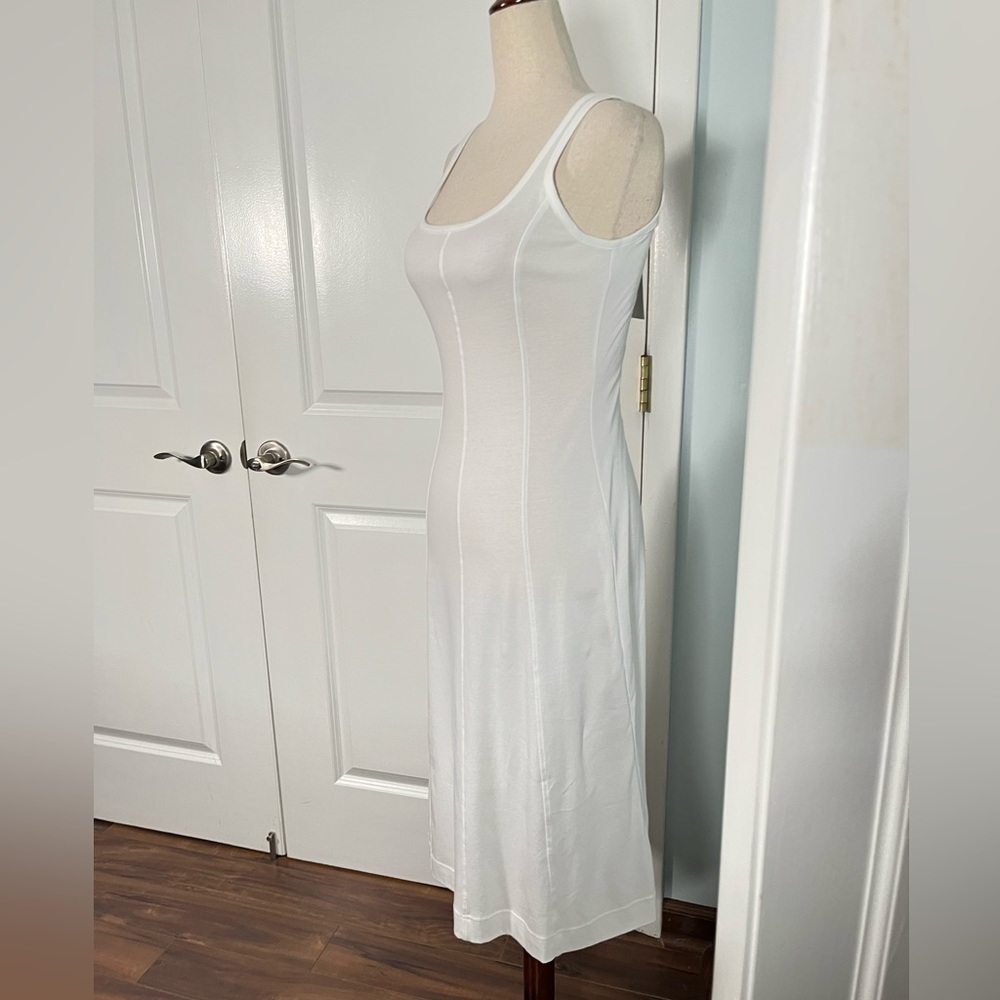 EVERLANE white Luxe Cotton Seamed
Tank Pullover Midi Dress size XXS NWT - Picture 8 of 11